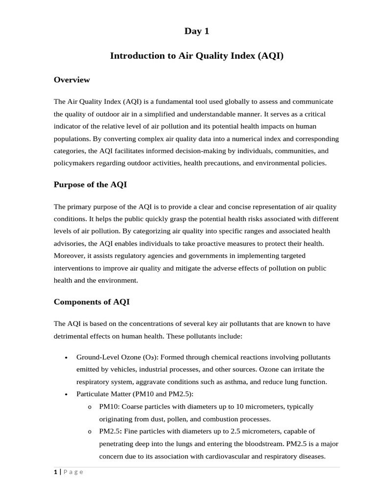 Introduction To Air Quality Index-4 | PDF