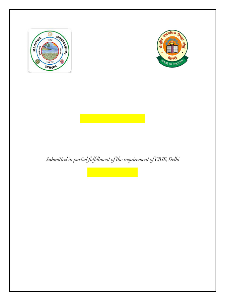 CS PROJECT Front Page | PDF