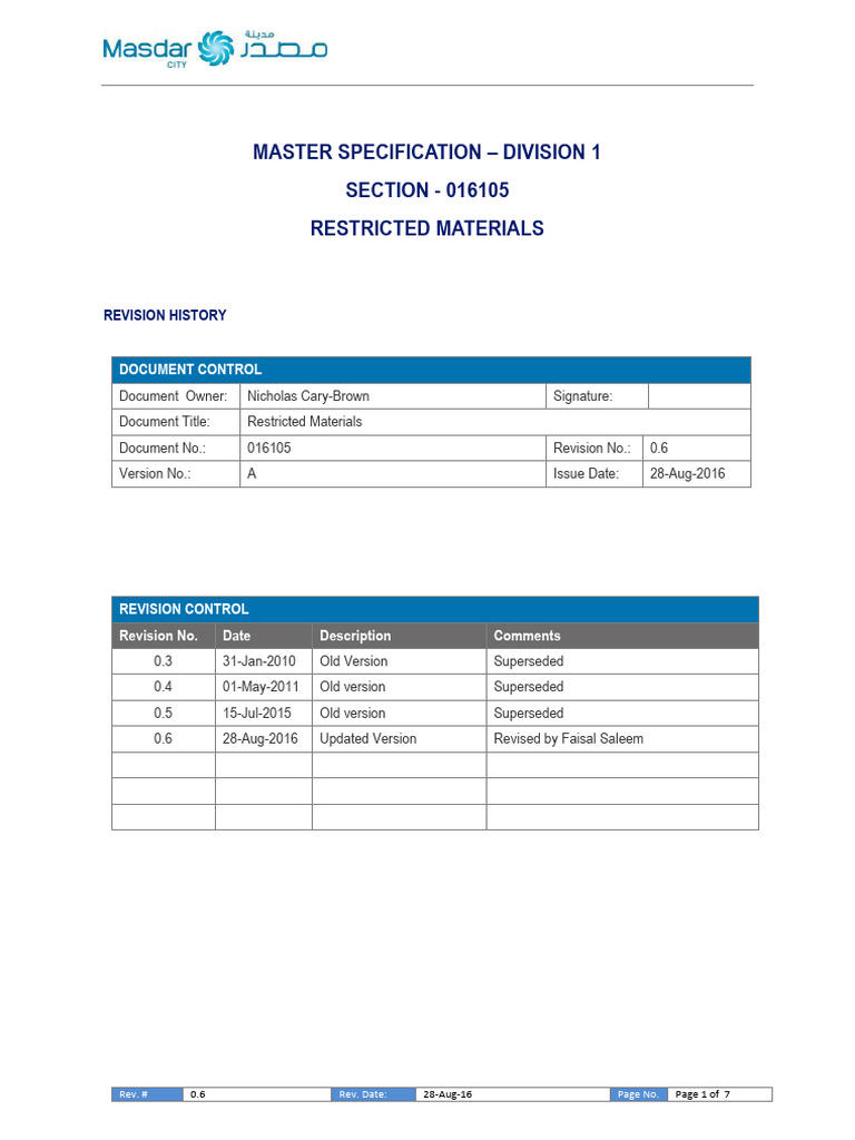 Appendix C - Masdar Restricted List | PDF