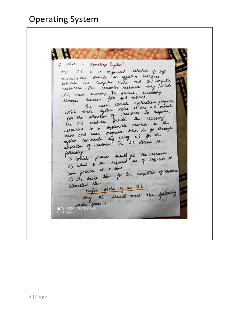 Operating System Notes | PDF