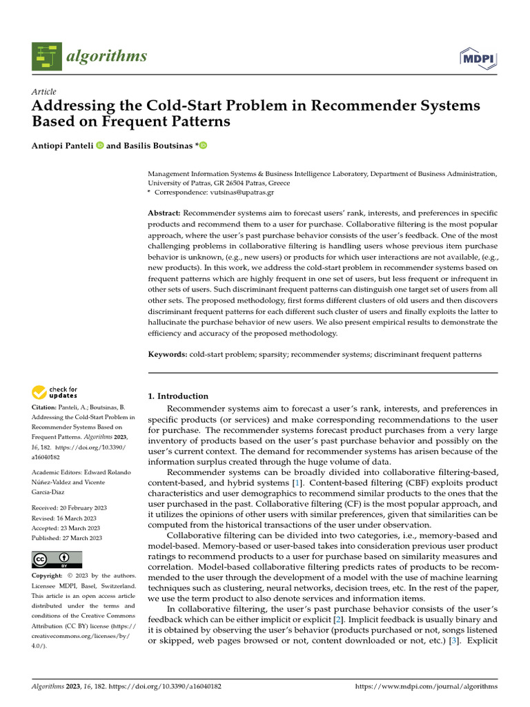 Adressing Cold Start | PDF | Machine Learning | Computing
