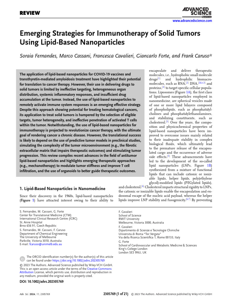 Emerging Strategies For Immunotherapy of Solid Tum | PDF