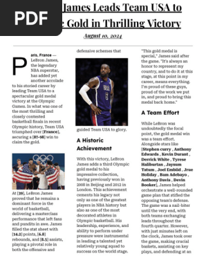 LeBron James Leads Team USA to Olympic Gold in Thrilling Victory (1)