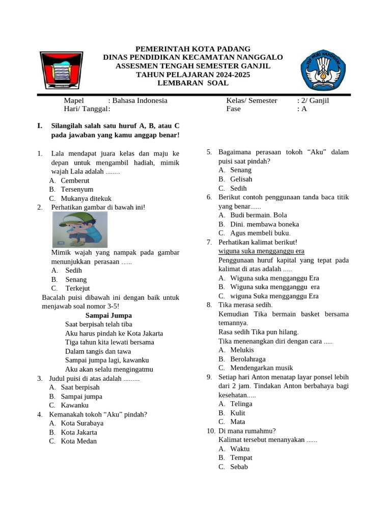 Soal Bahasa Indonesia Pdf