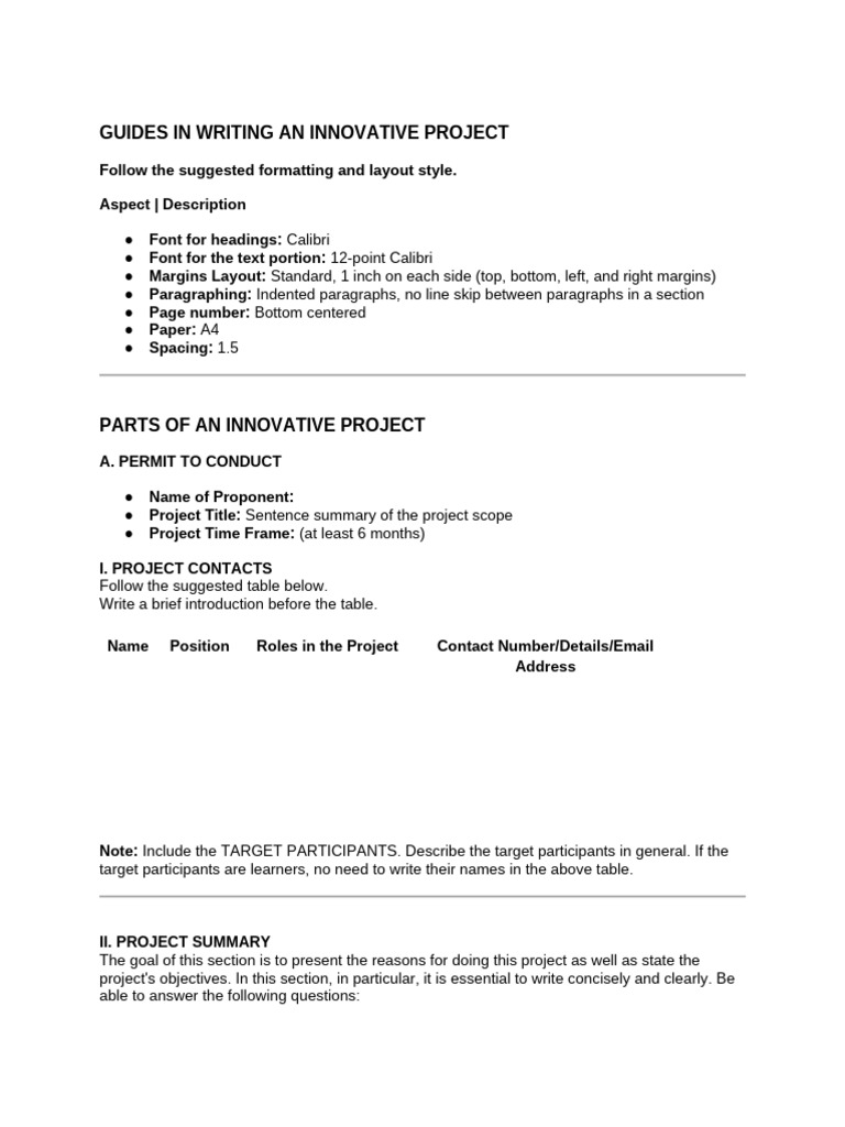 Guides in Writing An Innovative Project | PDF | Paragraph