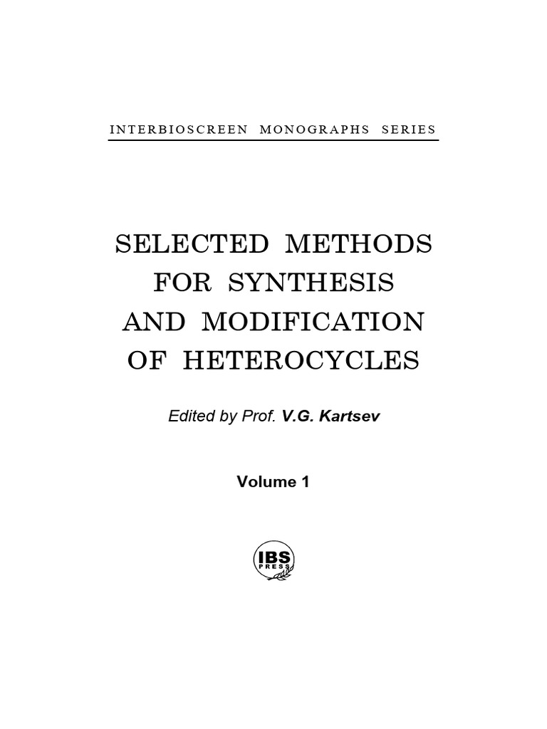 Selected Methods For Synthesis and Modif | PDF
