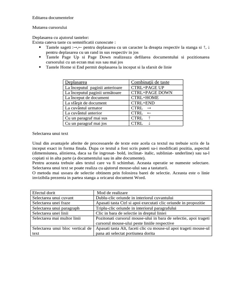 Deplasare Selectare | PDF