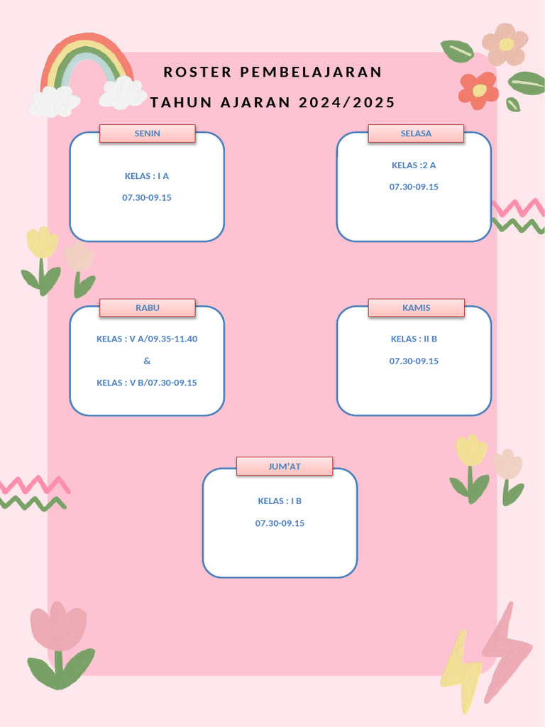Roster Pembelajaran | PDF