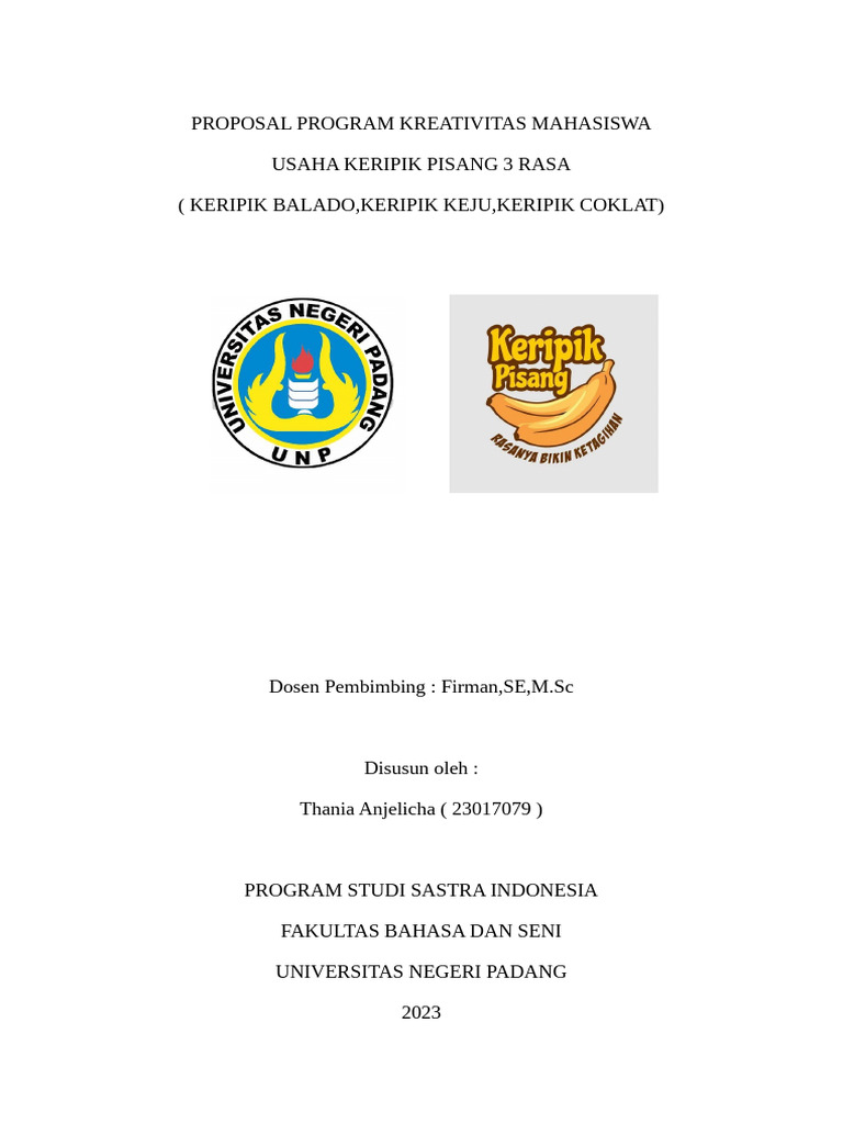 23017079, Thania Anjelicha, Tugas Proposal PKM, PKWU | PDF | Art