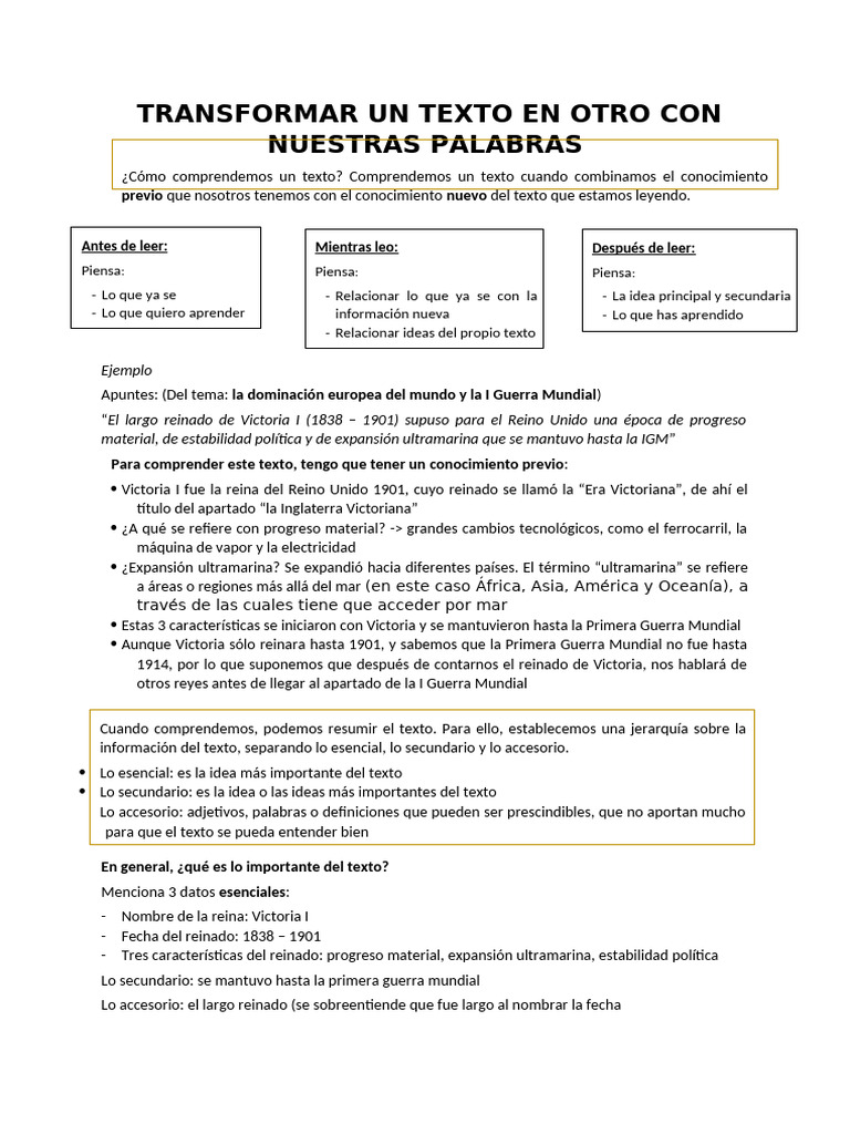 Cómo Transformar Un Texto en Palabras | PDF