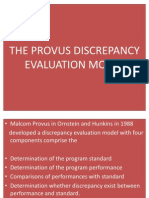 The Provus Discrepancy Evaluation Model