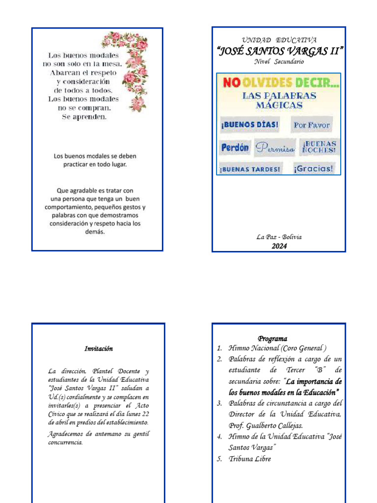 Programa del Acto Cívico 2024 | PDF