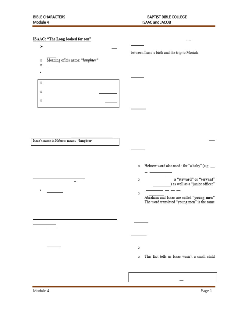 Module 4 Isaac and Jacob | PDF