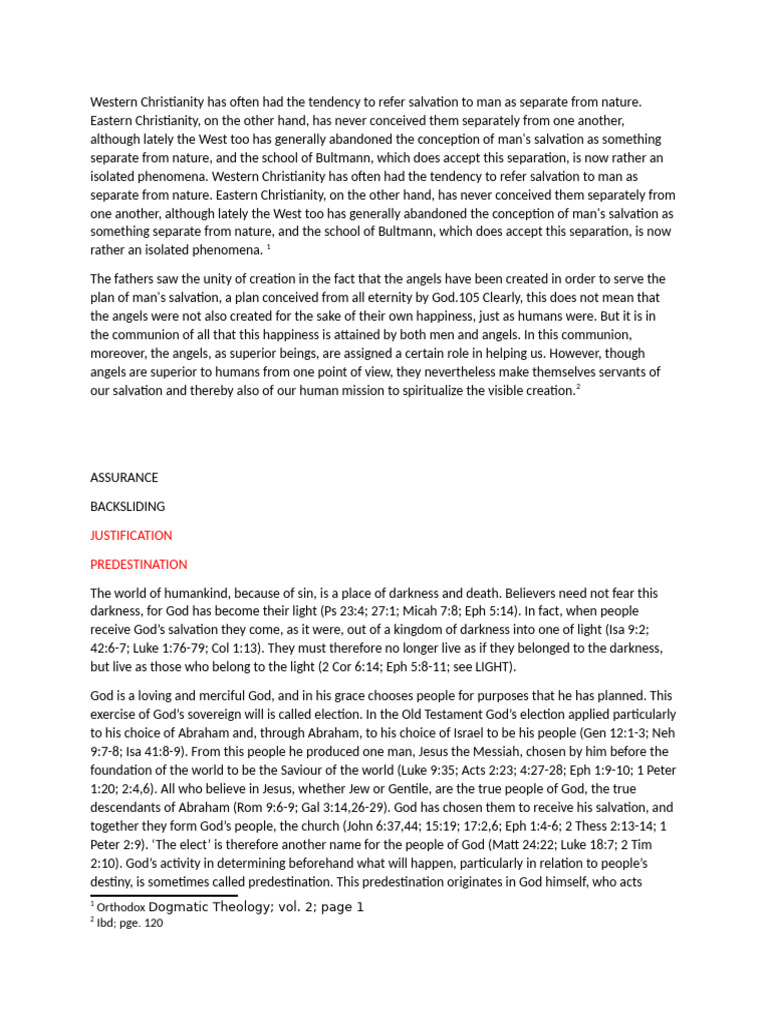 Justification predestination dogmatic theology vol 2 page 1 pdf