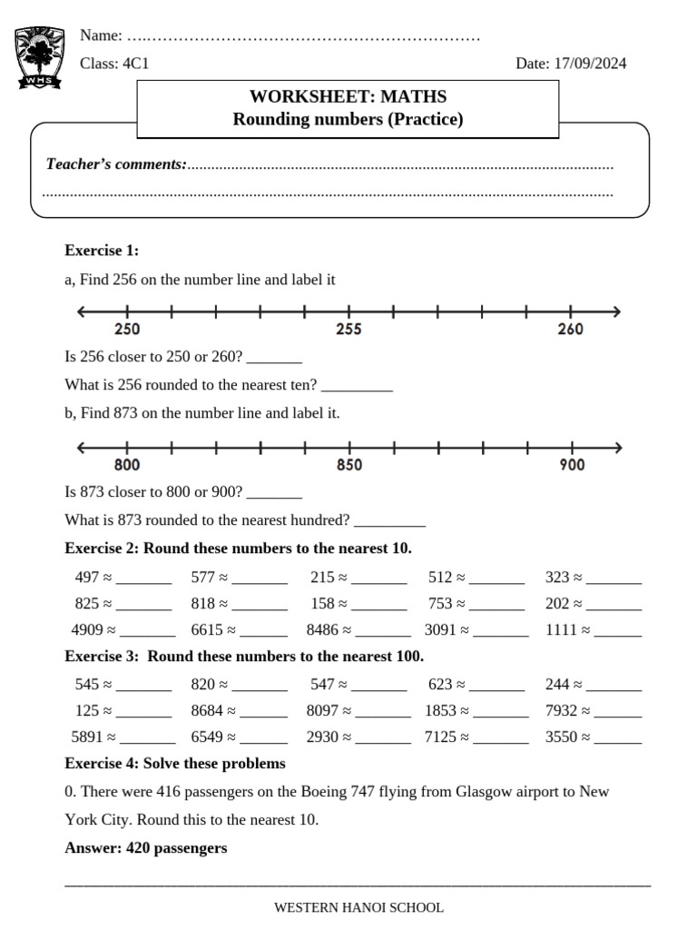 Rounding Numbers | PDF