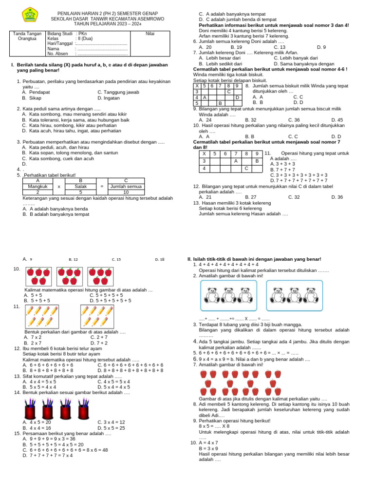 Ph 2 Pkn Kelas 2 Semester 2 Pdf