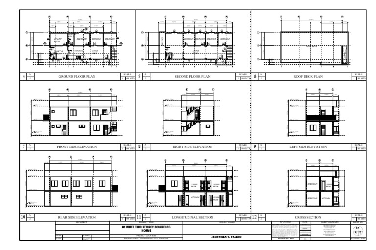 Ground Floor Plan Second Floor Plan Roof Deck Plan: As Built Two Storey ...