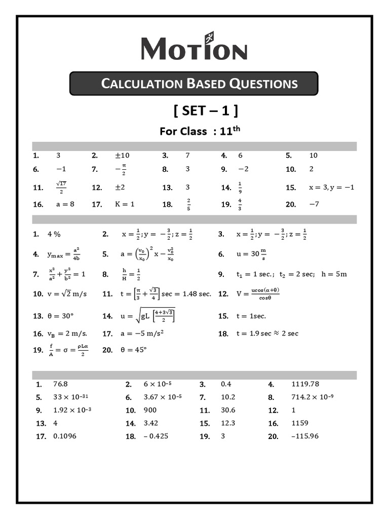 Combined Answer Key SET-1 | PDF