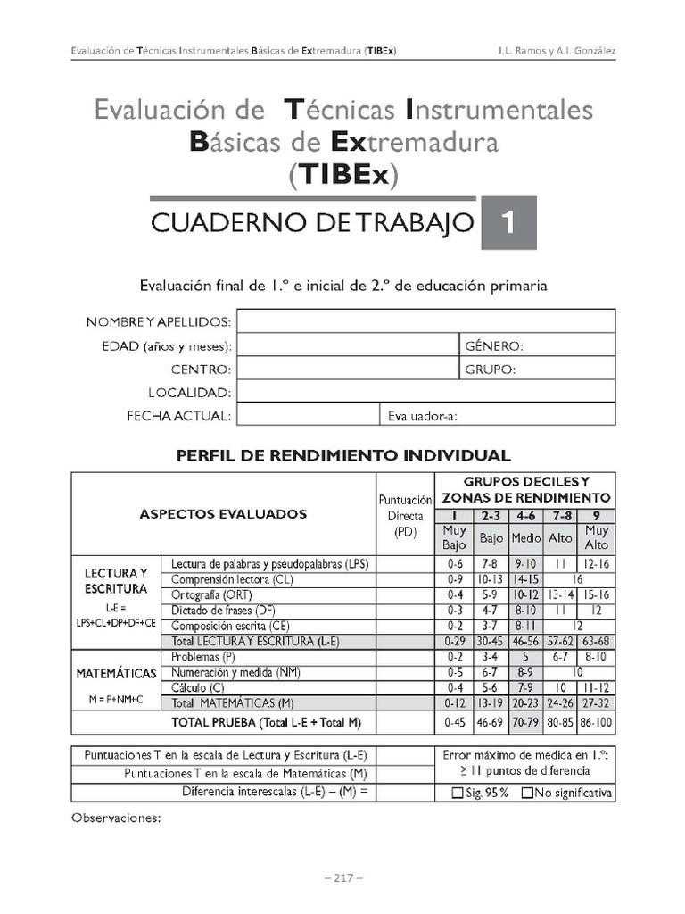 TIBEX CUADERNILLO ALUMNO 1º E.P. | PDF
