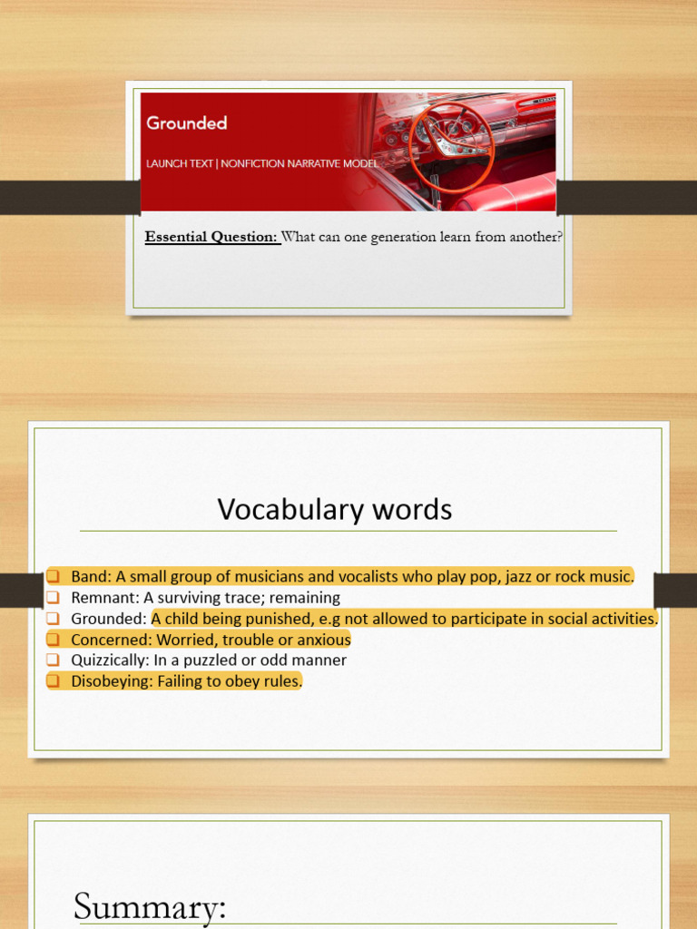 Grounded Vocabulary and Summary | PDF