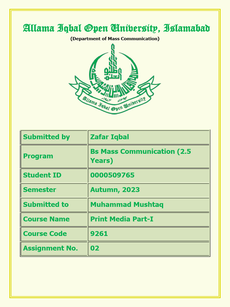 9261 Second Assignment Final | PDF