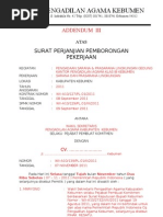 Contoh Adendum Kontrak (Pekerjaan Tambah Kurang)