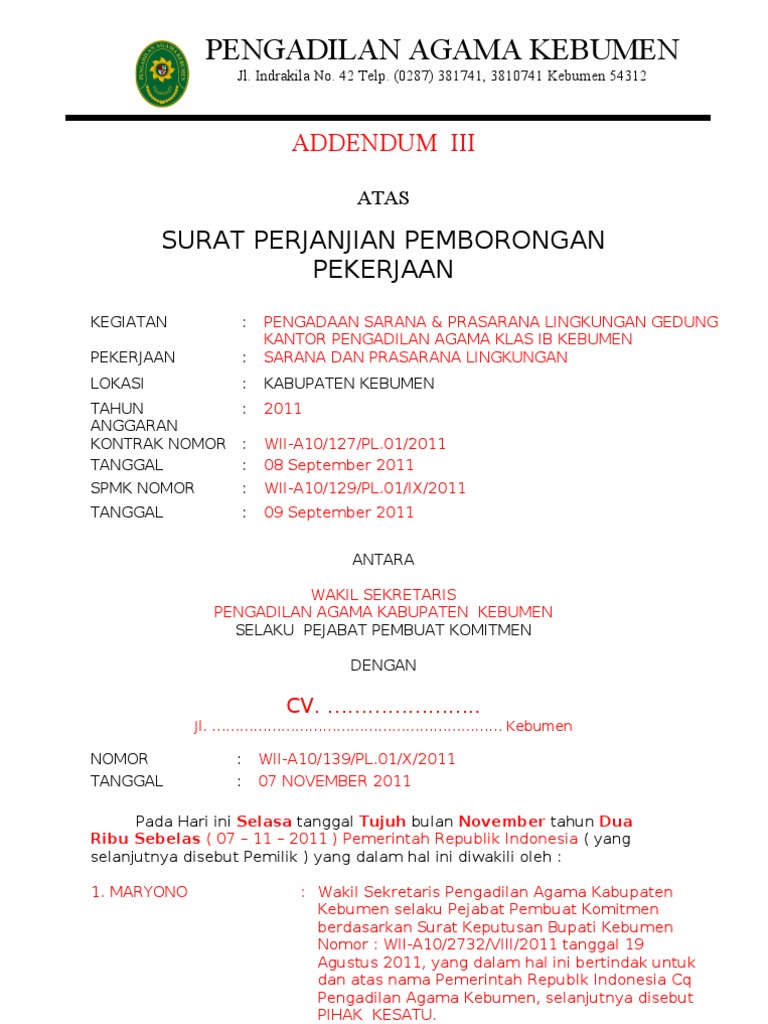 Addendum Perpanjangan