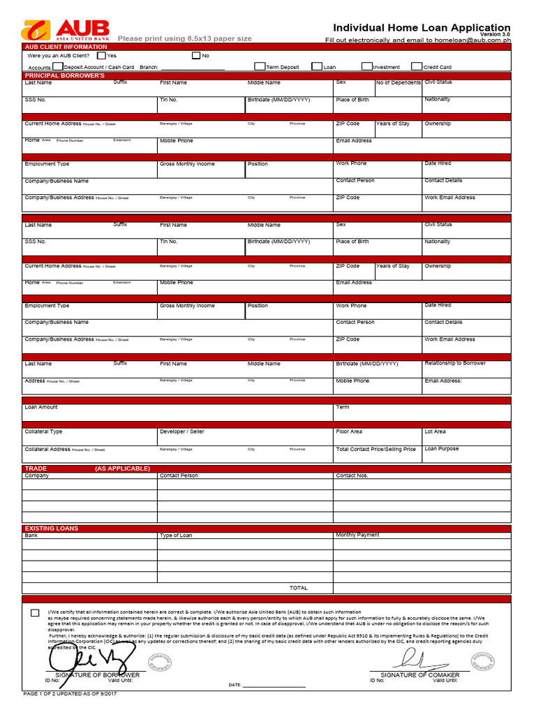 Home Loan Application Form | PDF