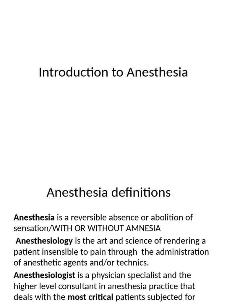 Anaesthesia | PDF