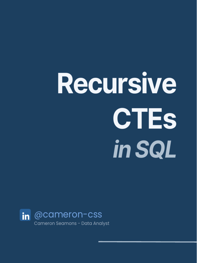 Recursive CTE 1724506412 | PDF
