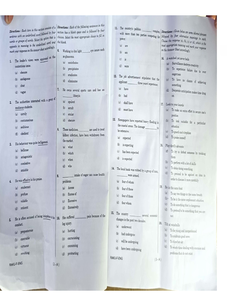 Cds 2 English Paper Set A 2024 L | PDF