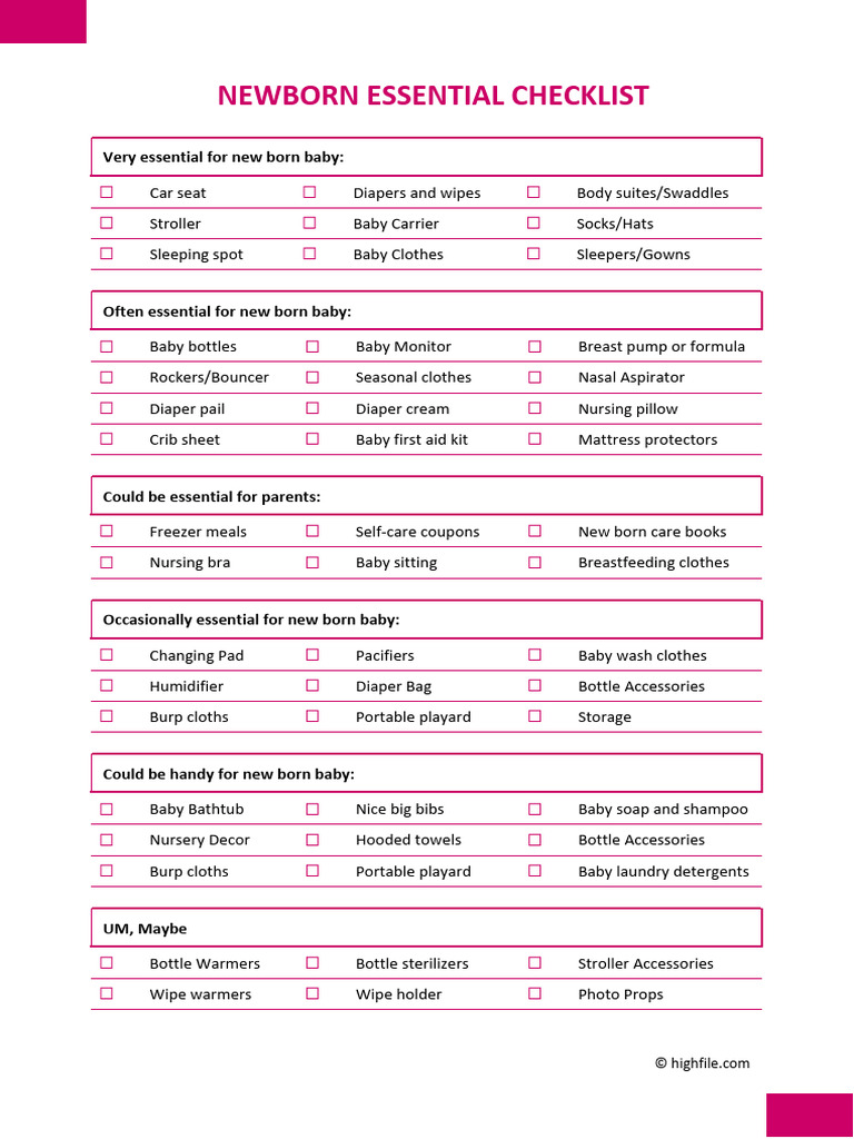 Newborn Essentials for New Parents | PDF | Cooking, Food & Wine