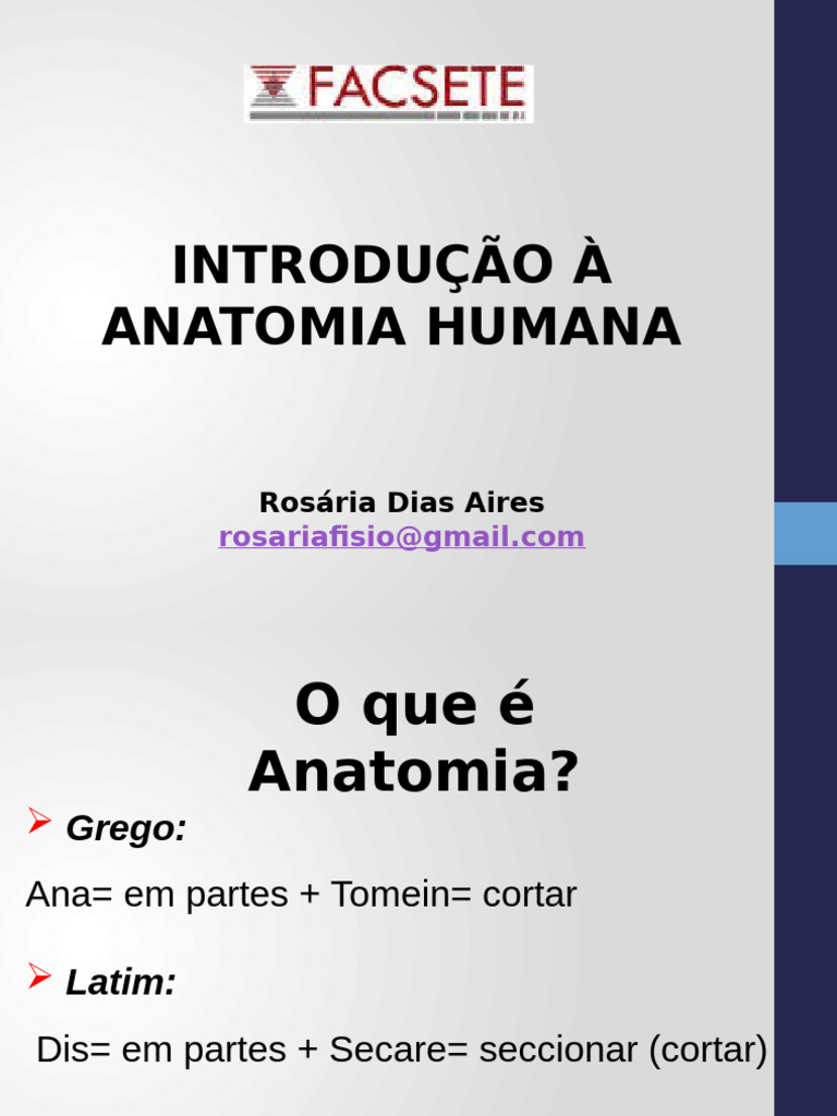 Aula 1 Introdução A Anatomia Humana Pdf