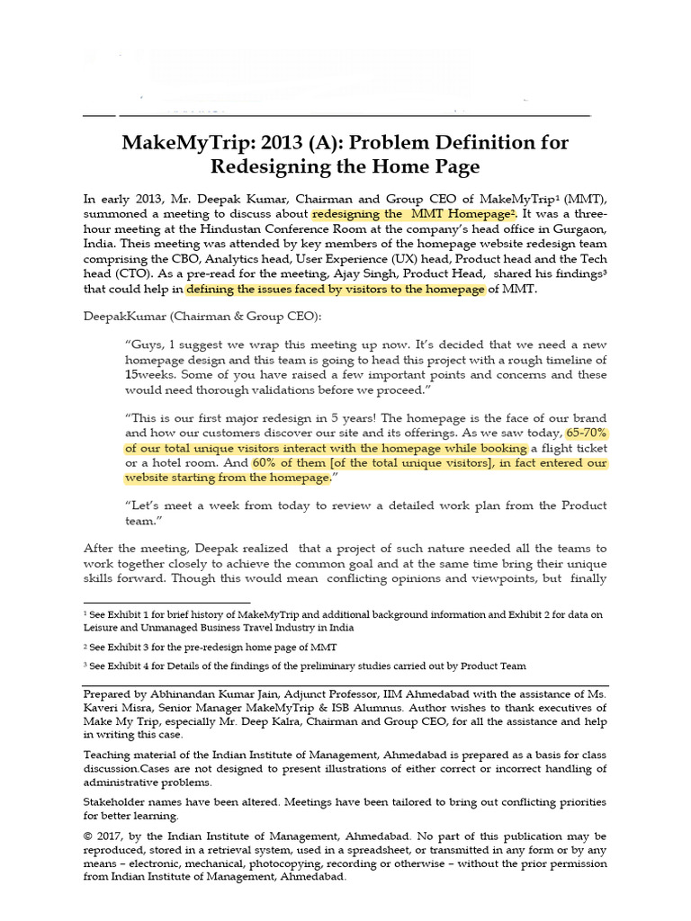 Makemytrip 2013 a problem definition for redesigning the home page