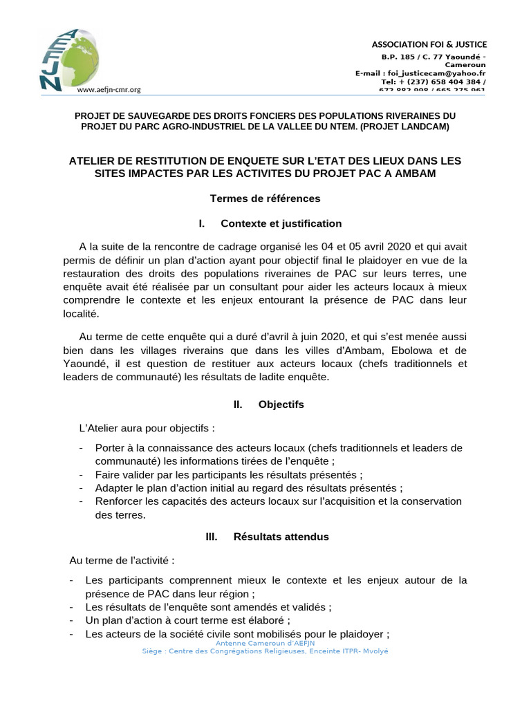 20.10.16 TDR Atelier de Restitution | PDF