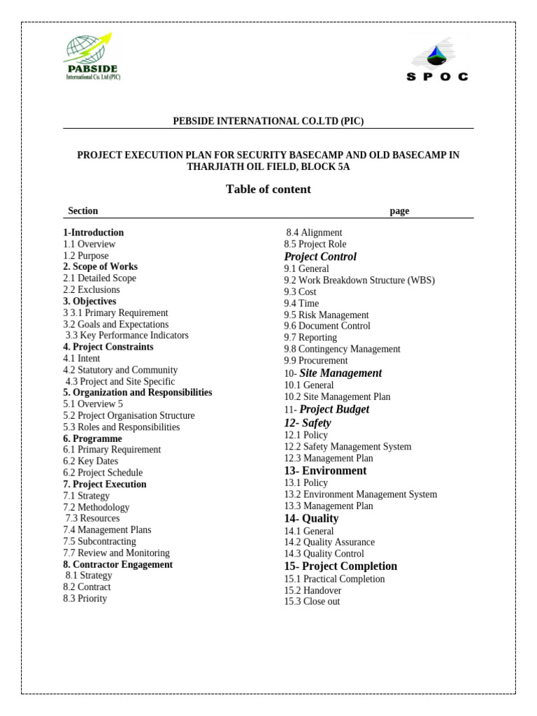 Project Executio Plan 8 | PDF
