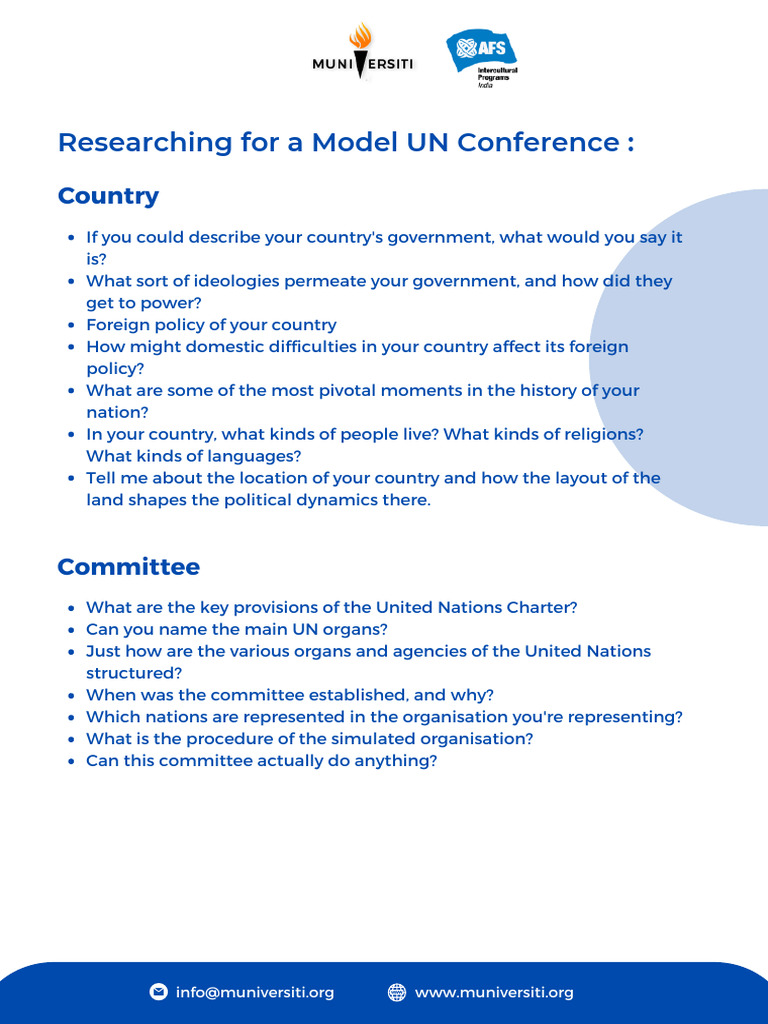 Researching For A Model UN Conference | PDF