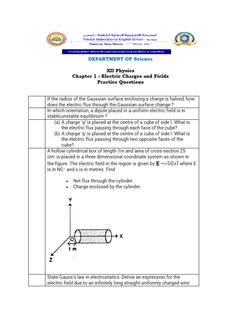 Electric Charges and Fields - Worksheet-July 4 | PDF