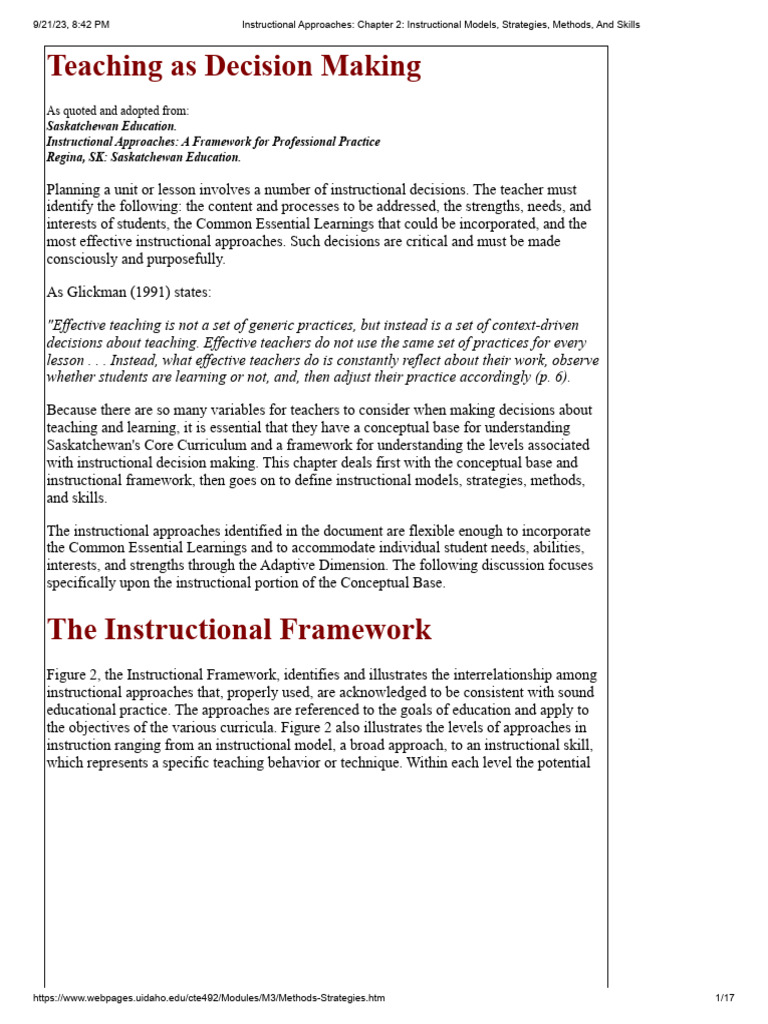 Teaching As Decision Making | PDF