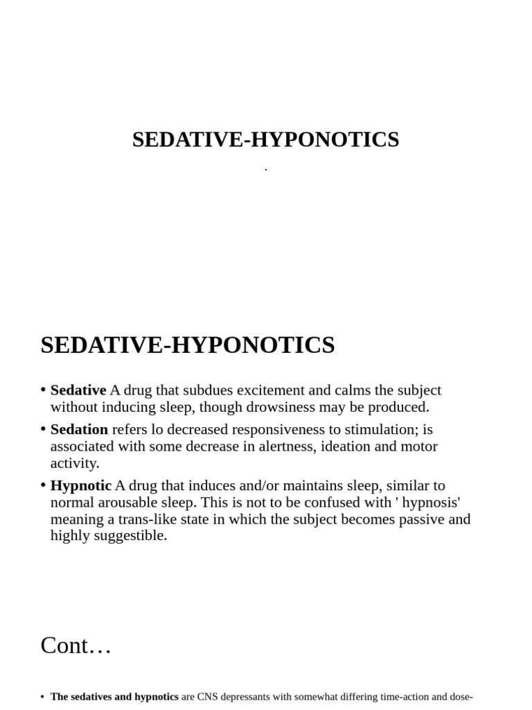 Sedative Hypnotics | PDF