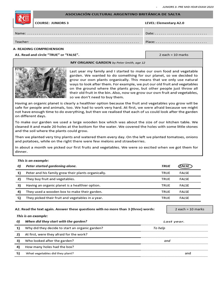 E - Pre Mid-Year Exam Juniors 3 2023 | PDF | Science & Mathematics ...