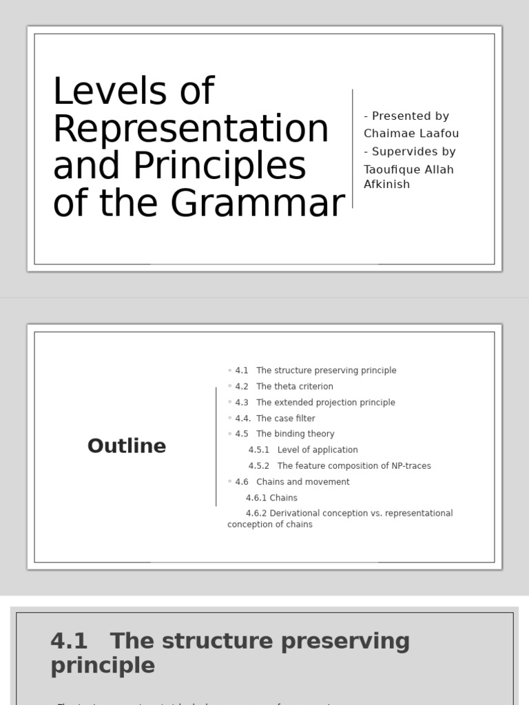 Grammar Representation Principles Explained | PDF | Syntax | Phrase
