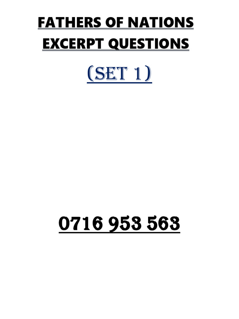 kcse-questions-on-fathers-of-nations-excerpts-pdf-travel-foreign