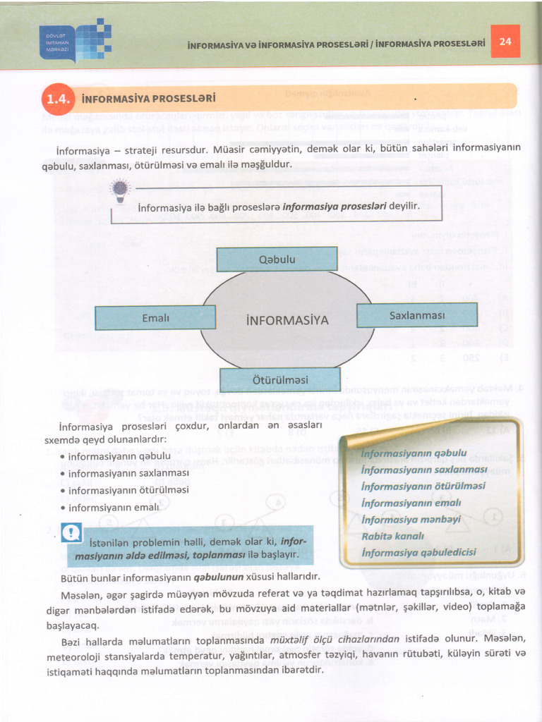 1.4. İnformasiya Prosesləri | PDF