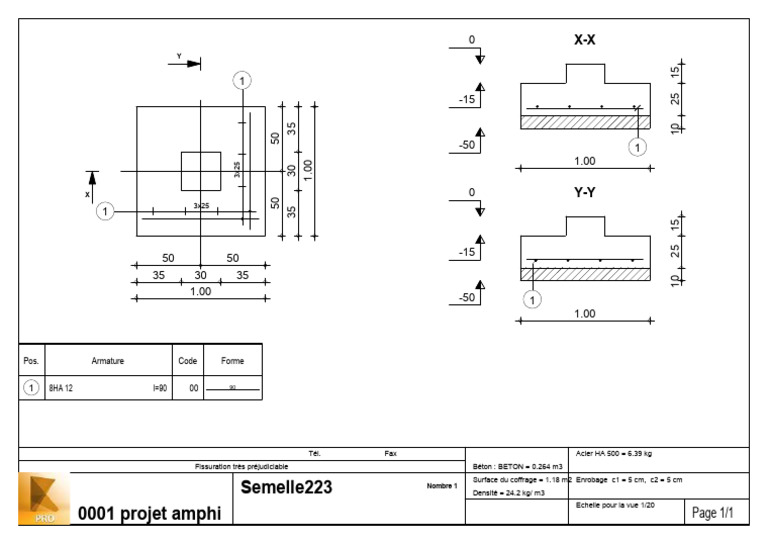 Ferraillage de Semelle Isolé | PDF
