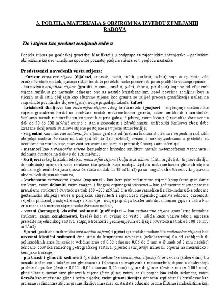 Podela Tla Po Kriterijumu Izvodjenja Zemljanih Radova | PDF