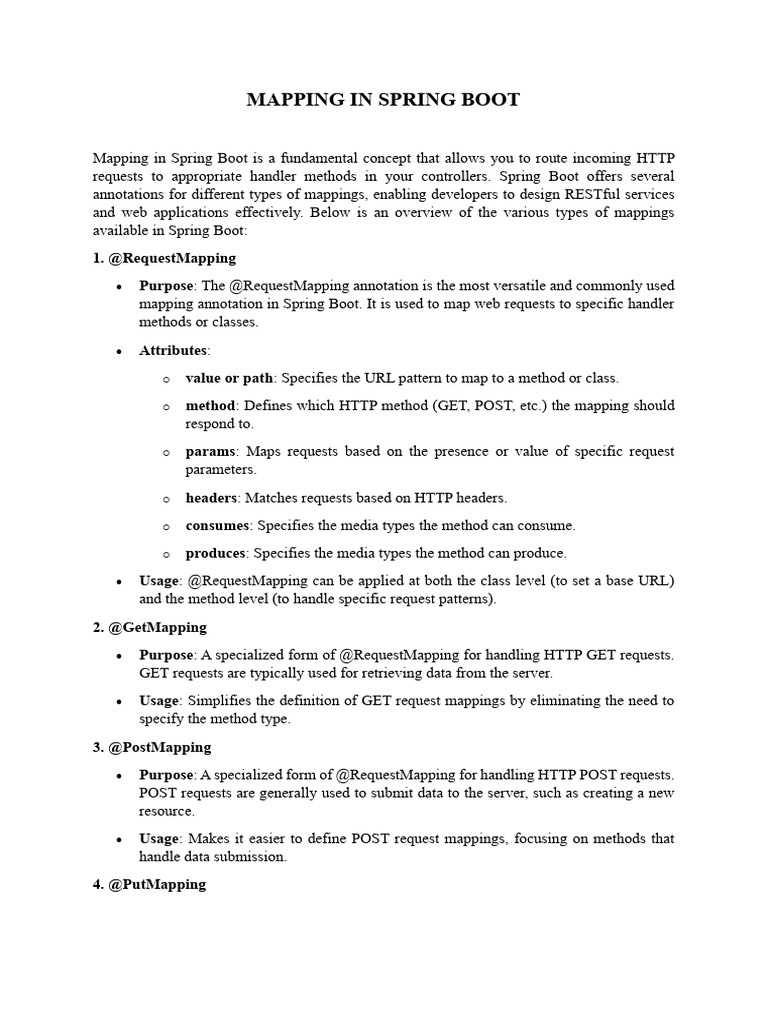 Mapping in Spring Boot PDF | PDF