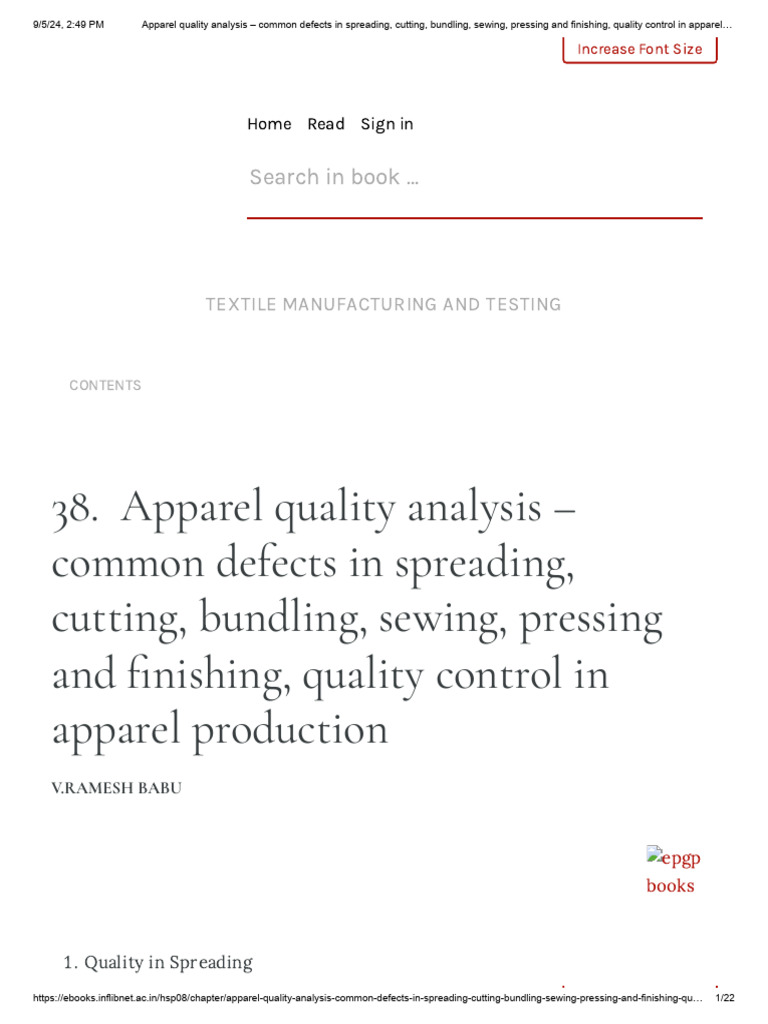 Apparel Defects and Quality Control Guide | PDF | Seam (Sewing) | Business
