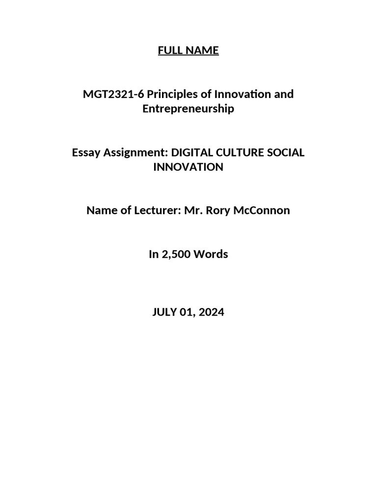 Fostering innovation new task pdf