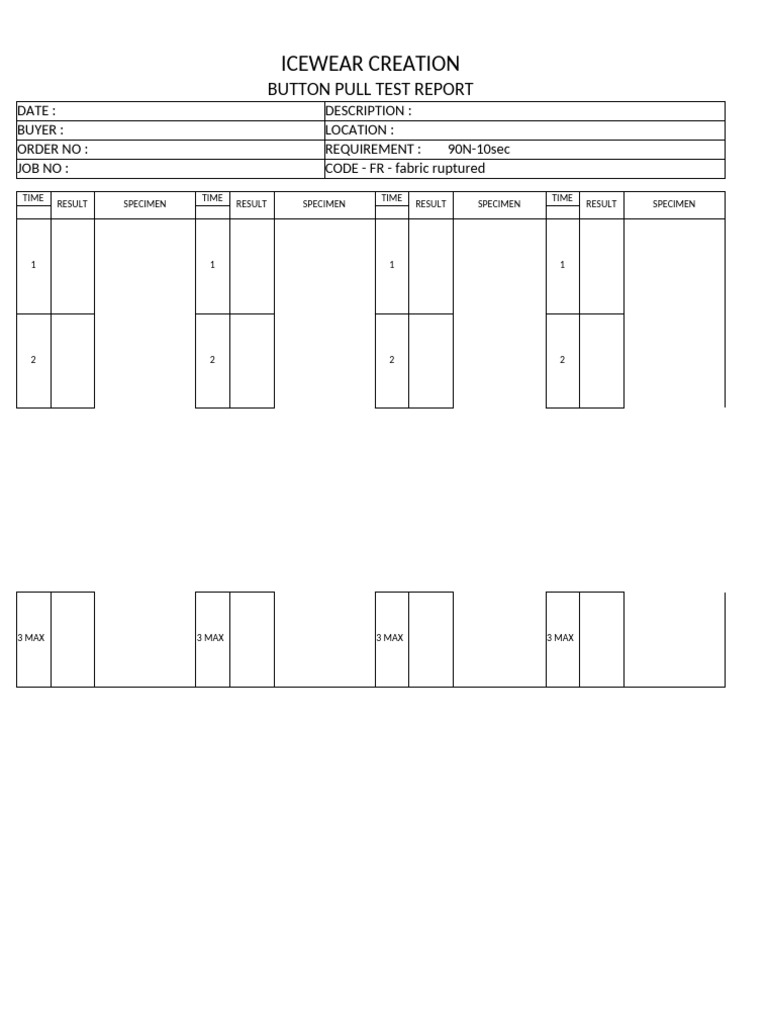 Button Pull Test+ SPC Chart | PDF